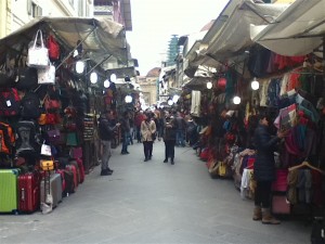The market around Centrale Mercato stretches for blocks along all the streets surrounding the huge building.