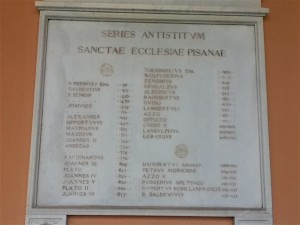 This is just the first of two plaques, plus numerous busts. The earliest date is sometime in early 300 A.D. That's a lot of bishops, archbishops and a few cardinals.